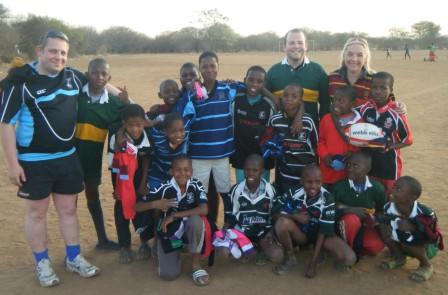 Botswana - kids in donated rugby shirts